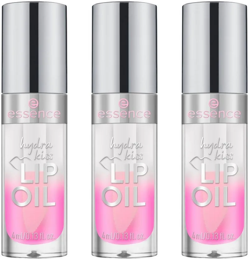 Lipgloss HYDRA KISS LIP OIL, 3-tlg., mit hochglänzendem Finish by essence in Pink – product photo 1 of 5