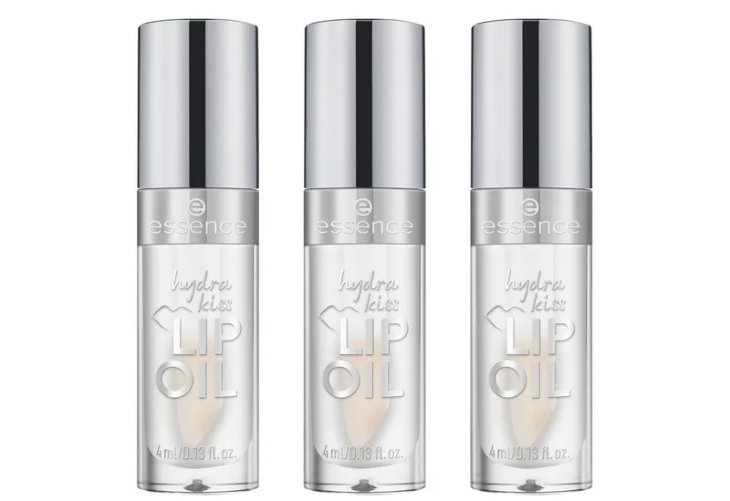 Lipgloss HYDRA KISS LIP OIL, 3-tlg., mit hochglänzendem Finish von essence in Weiß – Produktfoto 1 von 5