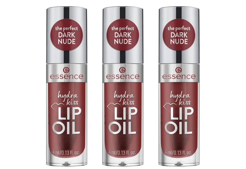 Lipgloss HYDRA KISS LIP OIL, 3-tlg., mit hochglänzendem Finish von essence in Rot – Produktfoto 1 von 5