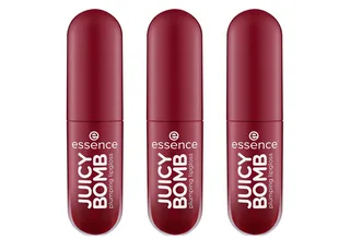 Lipgloss JUICY BOMB PLUMING LIPGLOSS, 3-tlg., für ein unwiderstehlich glänzendes Finish von essence in Rot – Produktfoto 1 von 5