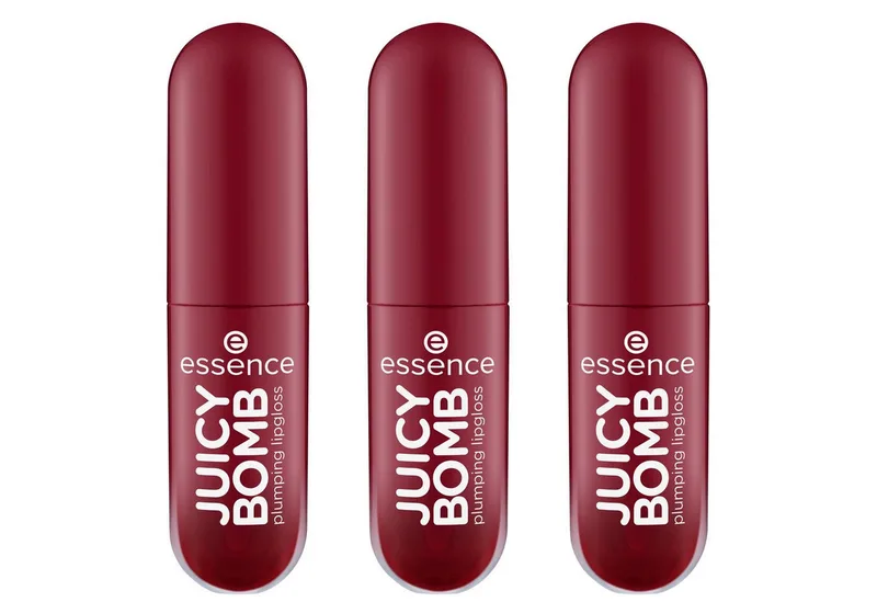 Lipgloss JUICY BOMB PLUMING LIPGLOSS, 3-tlg., für ein unwiderstehlich glänzendes Finish von essence in Rot – Produktfoto 1 von 5