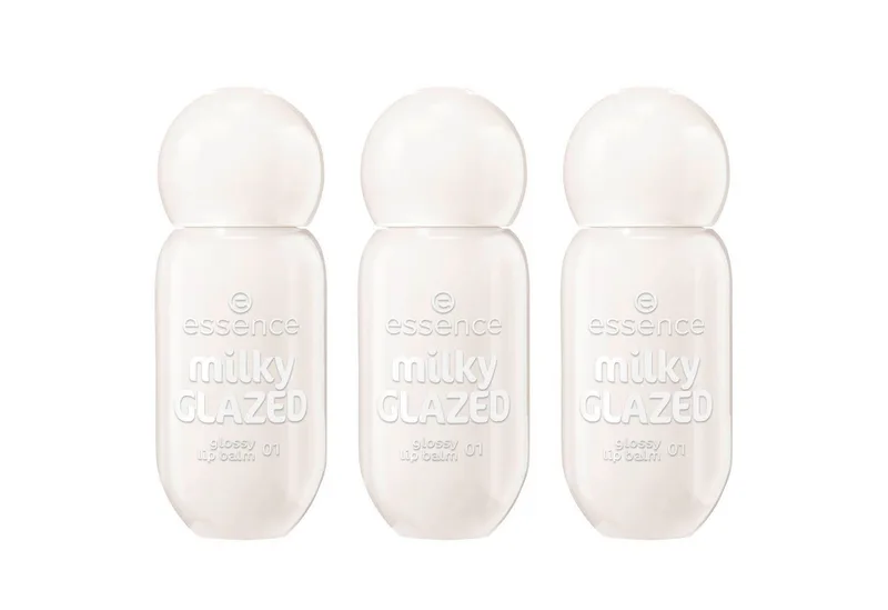 Lipgloss milky GLAZED glossy lip balm, 3-tlg. fra essence i Hvid – produktbillede