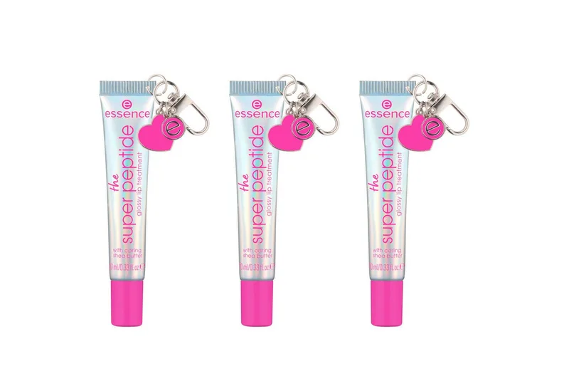 Lipgloss THE SUPER PEPTIDE GLOSSY LIP TREATMENT, 3-tlg., mit milchig glänzender Textur fra essence i Lyserød – produktbillede 1 af 5