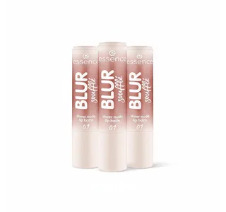 Lippenbalsam BLUR soufflé sheer nude lip balm, 3-tlg. van essence in Beige – productfoto 1 van 4