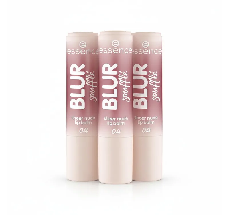 Lippenbalsam BLUR soufflé sheer nude lip balm, 3-tlg. fra essence i Lilla – produktbillede 1 af 4