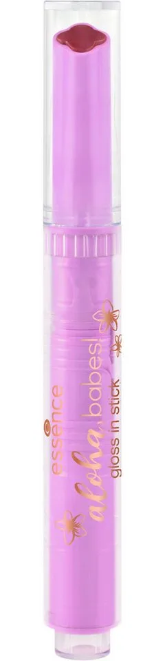 Lippenstift aloha, babes! gloss in stick, 3-tlg., Pflegende Formel, leichte Deckkraft, mit Kokosnussduft. fra essence i Lyserød – produktbillede 3 af 4