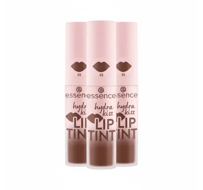 Lippenstift HYDRA KISS LIP TINT, 3-tlg., hohe Deckkraft, glänzend von essence in Braun – Produktfoto 1 von 5