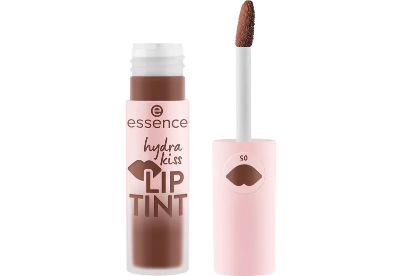 Lippenstift HYDRA KISS LIP TINT, 3-tlg., hohe Deckkraft, glänzend von essence in Braun – Produktfoto 3 von 5