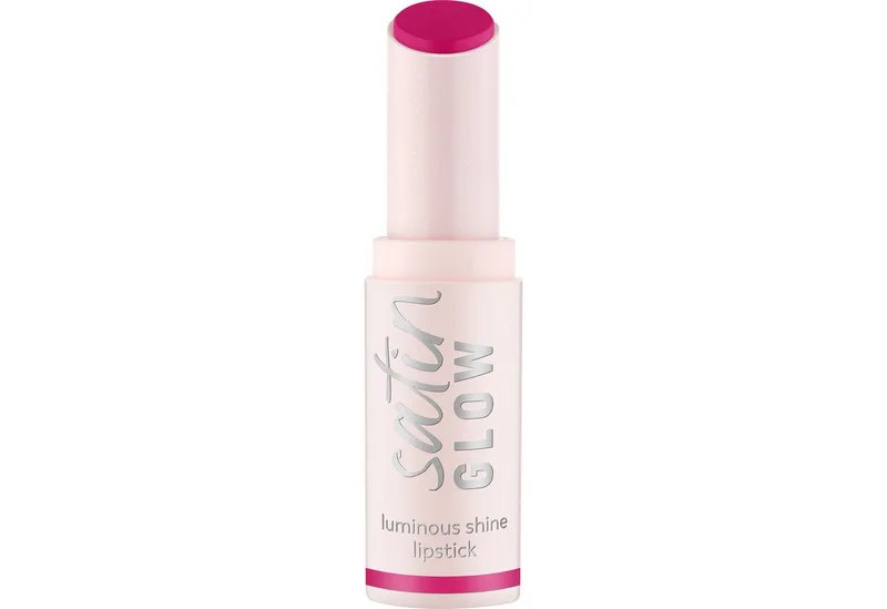 Lippenstift SATIN GLOW LUMINOUS SHINE LIPSTICK, 3-tlg., Satin-Finish, langanhaltend, Farbintensiv, hohe Deckkraft fra essence i Lilla – produktbillede 2 af 5