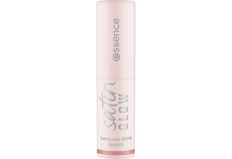Lippenstift SATIN GLOW LUMINOUS SHINE LIPSTICK, 3-tlg., Satin-Finish, langanhaltend, Farbintensiv, hohe Deckkraft van essence in Roze – productfoto 2 van 5