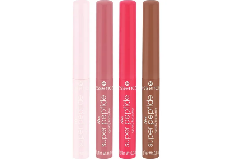 Lippenstift-Set the super peptide glossy lip butter set ...LIKE A SUNDAY MORNING, 4-tlg. fra essence i Flerfarvet – produktbillede 1 af 5