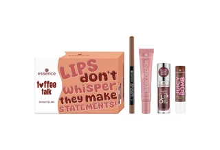 Lippenstift-Set toffee talk brown lip set, 4-tlg. fra essence i Brun – produktbillede 1 af 5