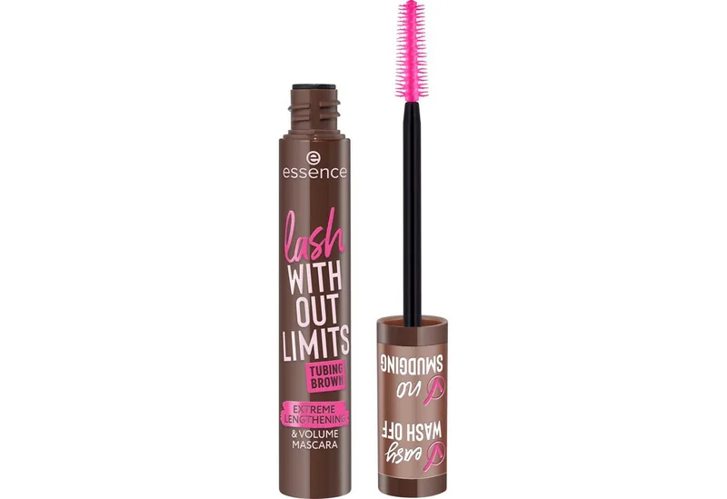 Mascara lash WITHOUT LIMITS BROWN EXTREME LENGTHENING & VOLUME MASCARA, 3-tlg., mit Volumeneffekt von essence in Braun – Produktfoto 3 von 4