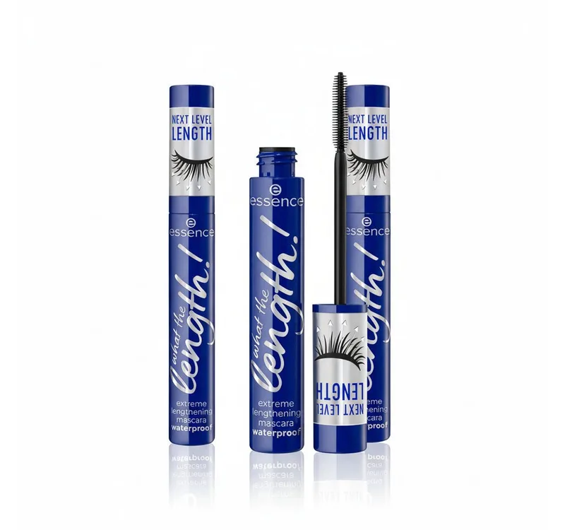 Mascara what the length! extreme lengthening mascara waterproof, 3-tlg. von essence in Schwarz – Produktfoto 1 von 5