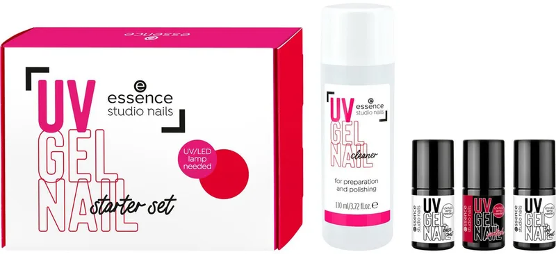 Nagellack-Set studio nails UV GEL NAIL Starter Set, 4-tlg., mit UV-Spezialisierung fra essence i Hvid – produktbillede 1 af 3