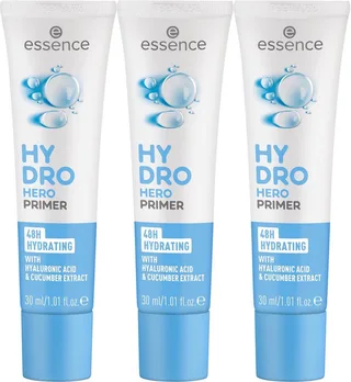 Primer HYDRO HERO PRIMER, 3-tlg., mit Hyaluronsäure und Gurkenextrakt von essence in Weiß – Produktfoto 1 von 4