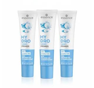 Primer HYDRO HERO PRIMER, 3-tlg., mit Hyaluronsäure und Gurkenextrakt von essence in Weiß – Produktfoto 2 von 4