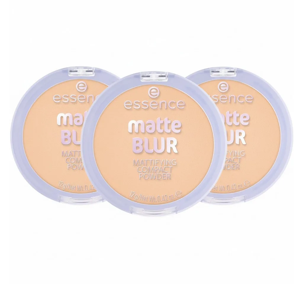 Puder matte BLUR MATTIFYING COMPACT POWDER, 3-tlg. von essence in Beige – Produktfoto