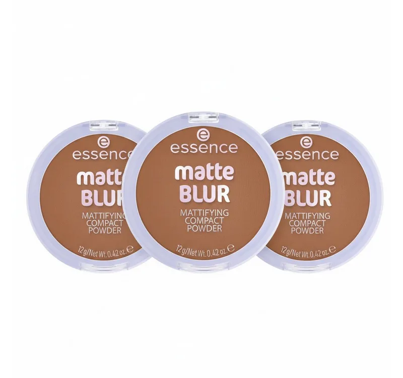 Puder matte BLUR MATTIFYING COMPACT POWDER, 3-tlg. van essence in Bruin – productfoto 1 van 5