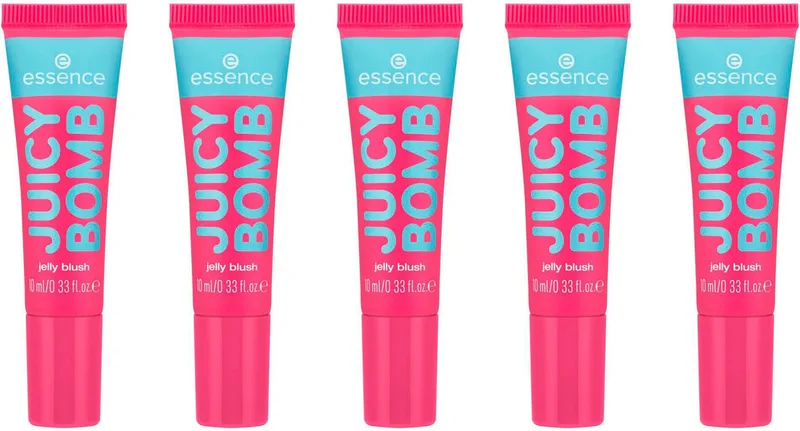 Rouge JUICY BOMB PARTY jelly blush, 5-tlg., Natürliches Finish, softer Farbton, gelartig, vegan. de essence en Rose – photo du produit 1 sur 4