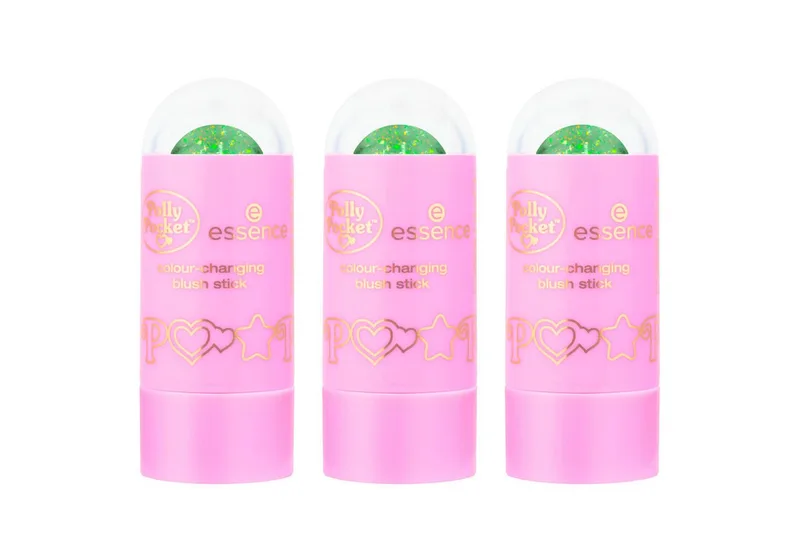 Rouge Polly Pocket colour-changing blush stick, 3-tlg., pH-reaktive Farbverwandlung, natürlicher Glow, Stick Format fra essence i Lyserød – produktbillede 1 af 3