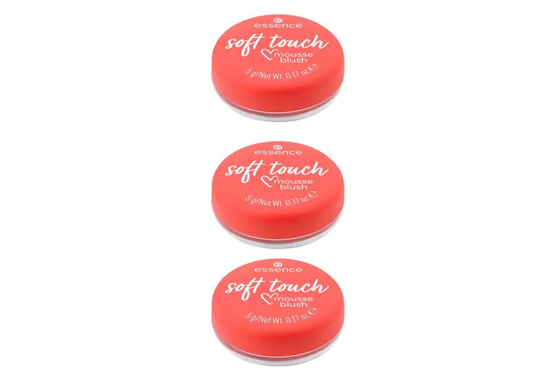 Rouge soft touch mousse blush, 3-tlg., Ebenmäßiger und matter Look, zartes Puder-Finish, variable Deckkraft. von essence in Rot – Produktfoto 2 von 5