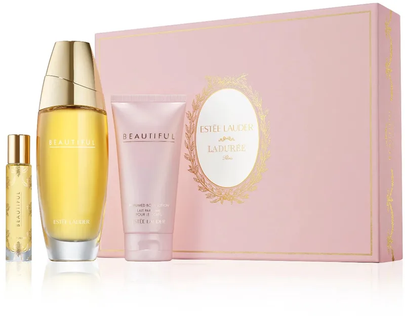 Beautiful Laduree Paris Set Beautiful Memories Fragrance Set - Eau de Parfum Spray 75ml + Body Lotion 75ml + EDP 10ml von Estée Lauder – Produktfoto