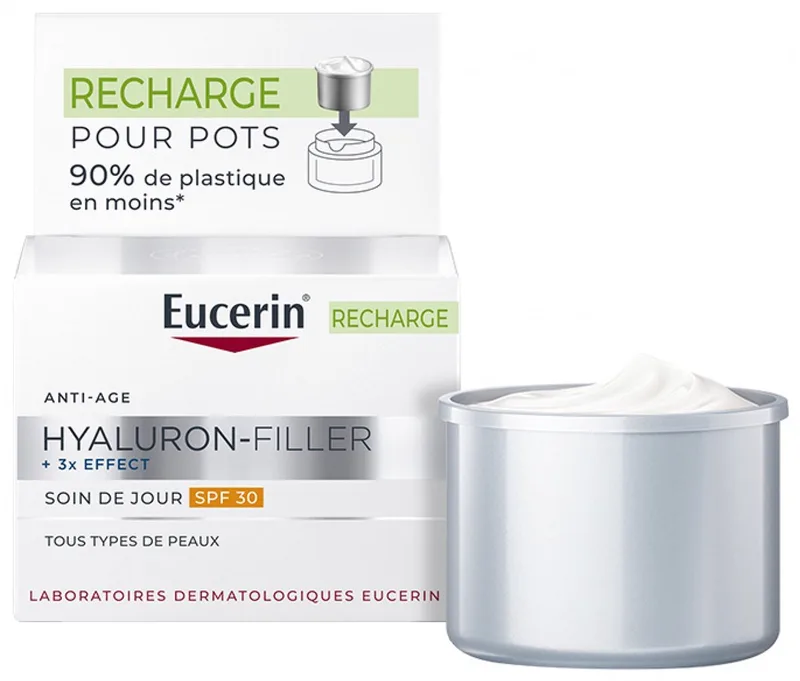 Hyaluron-Filler + 3x EFFECT Dagcrème SPF 30 Navulling - Anti-Rimpel Dagcrème voor Vrouwen - Vermindert Rimpels by Eucerin in 50 ml – product photo