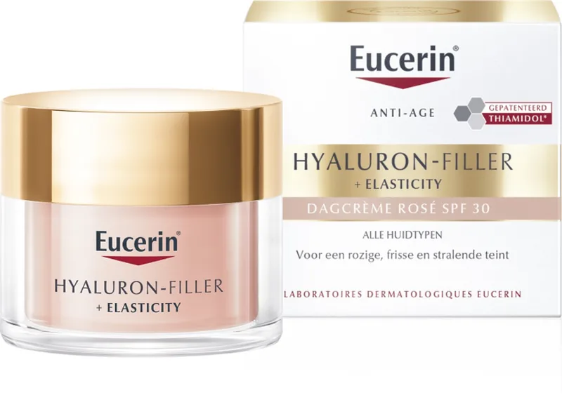 Hyaluron-Filler + Elasticity Anti-Rimpel Dagcreme Rose - SPF 30 - Skincare - Hyaluronzuur, Thiamidol von Eucerin in 50 ml – Produktfoto