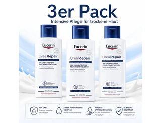 Körpercreme 3er Pack Eucerin Urea Repair Intensivlotion 250 ml, für trockene Haut Spar-Set, mit 250 ml Inhalt fra Eucerin i 250 ml – produktbillede 1 af 4