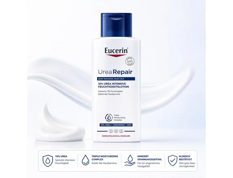 Körpercreme 3er Pack Eucerin Urea Repair Intensivlotion 250 ml, für trockene Haut Spar-Set, mit 250 ml Inhalt fra Eucerin i 250 ml – produktbillede 4 af 4
