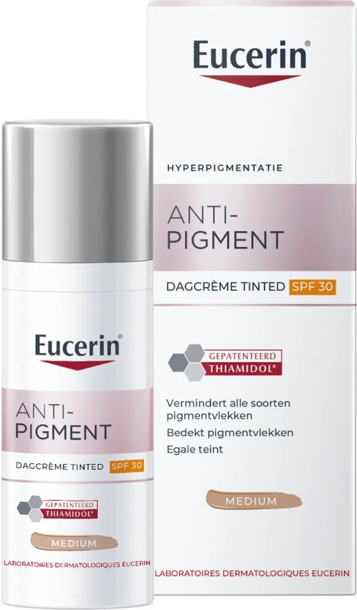 Medium Tinted Anti-Pigment Dagcreme voor Vrouwen - Pigmentvlekken verwijderen - Thiamidol - Skincare - SPF 30 fra Eucerin i 50 ml – produktbillede