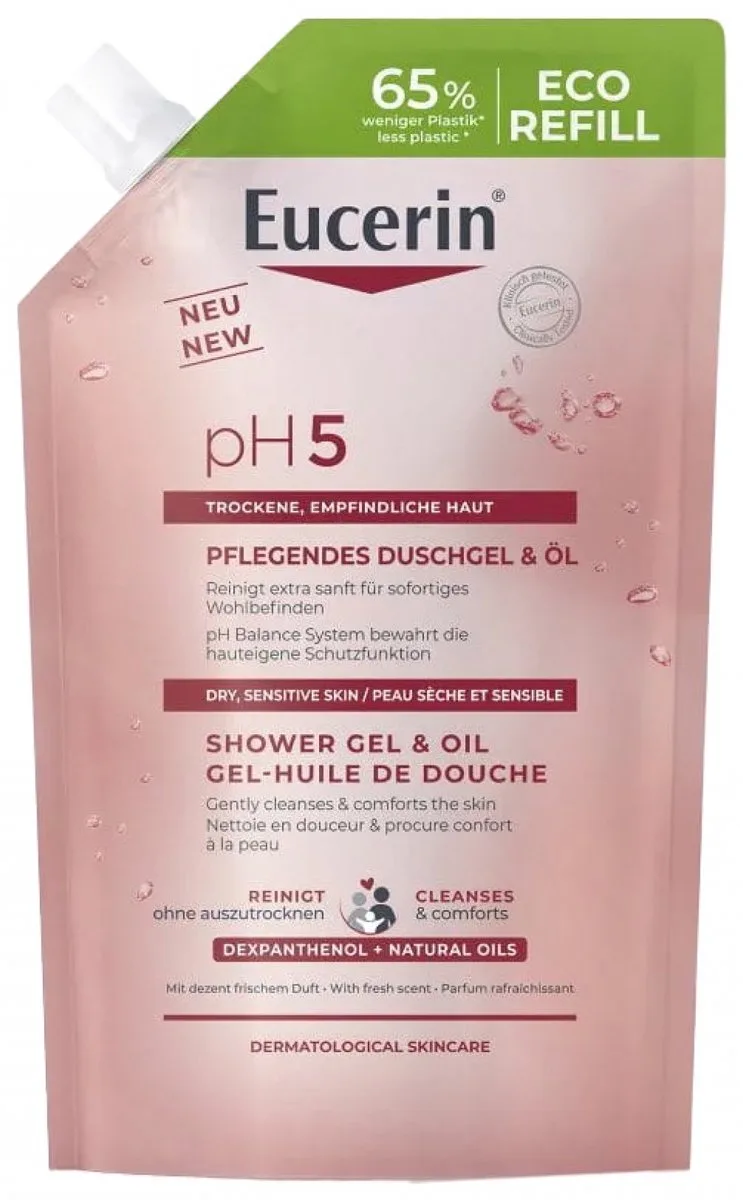 pH5 Douchegel Oil Eco-Refill van Eucerin in 400 ml – productfoto