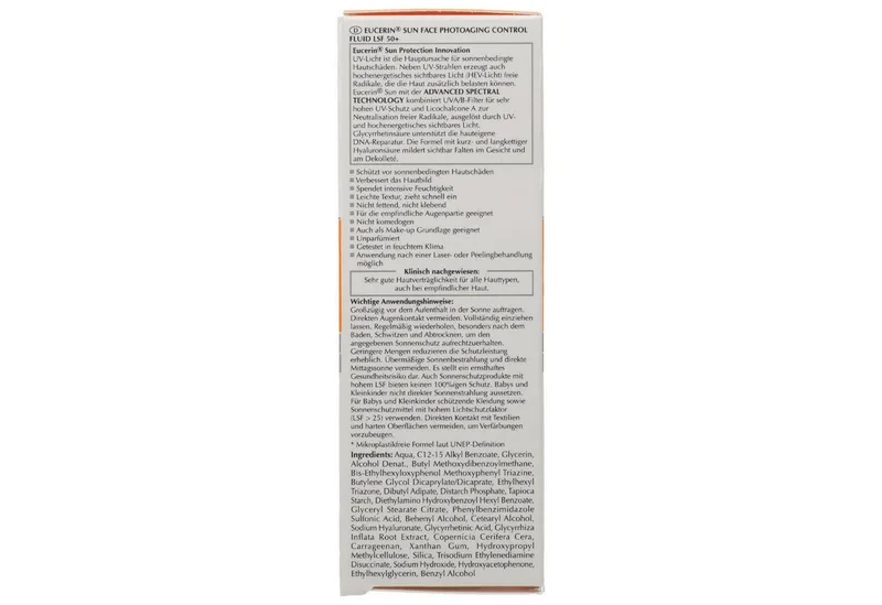 Sonnenschutzcreme EUCERIN Sun Fluid PhotoAging Control LSF 50 PZN 13827988 fra Eucerin i 50 ml – produktbillede 3 af 3