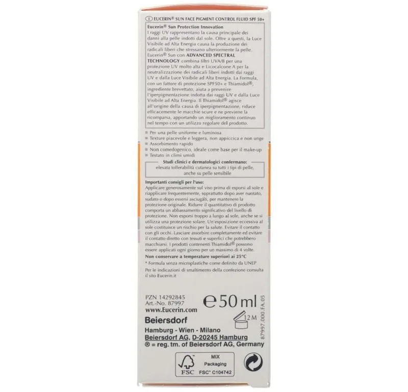 Sonnenschutzcreme EUCERIN Sun Fluid Pigment Control LSF 50+ PZN 14292845 van Eucerin in 50 ml – productfoto 3 van 4