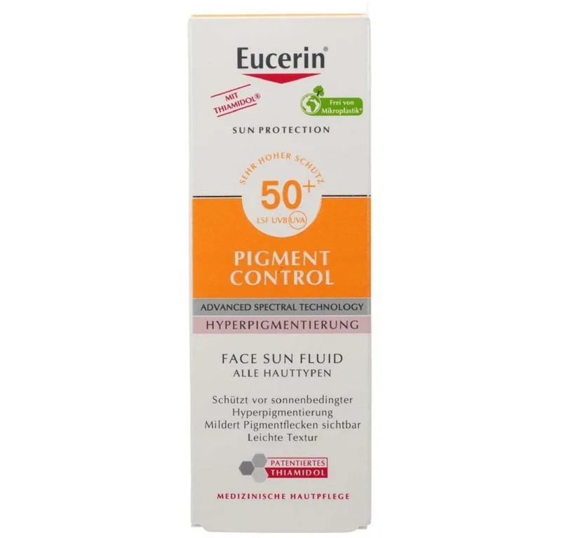 Sonnenschutzcreme EUCERIN Sun Fluid Pigment Control LSF 50+ PZN 14292845 van Eucerin in 50 ml – productfoto 4 van 4