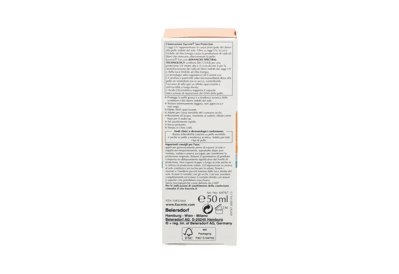 Sonnenschutzcreme Oil Control Face Sun Gel-Creme LSF 50+, Verhindert ein klebriges Hautgefühl beim Auftragen by Eucerin – product photo 3 of 4