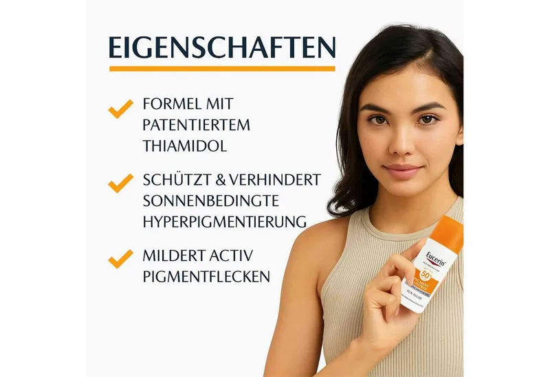 Sonnenschutzcreme Pigment Control Sun Fluid LSF 50+ – Hoher UV-Schutz für Gesicht, Thiamidol & Licochalcone A reduzieren, Pigmentflecken sichtbar & verhindern neue de Eucerin en 50 ml – photo du produit 2 sur 2