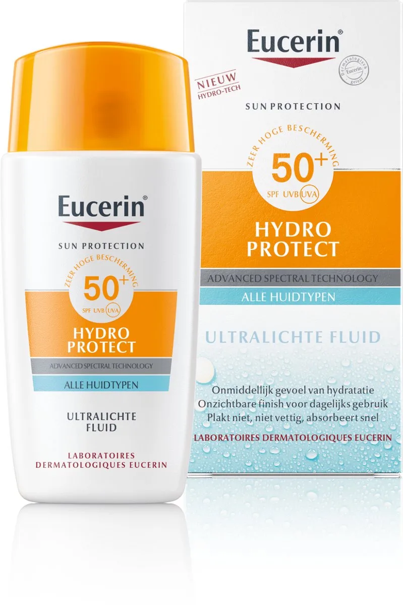 Sun Hydro Protect Ultralichte Fluid Zonnebrand Gezicht - SPF 50+ - Hyaluronzuur - Zonbescherming de Eucerin en 50 ml – photo du produit