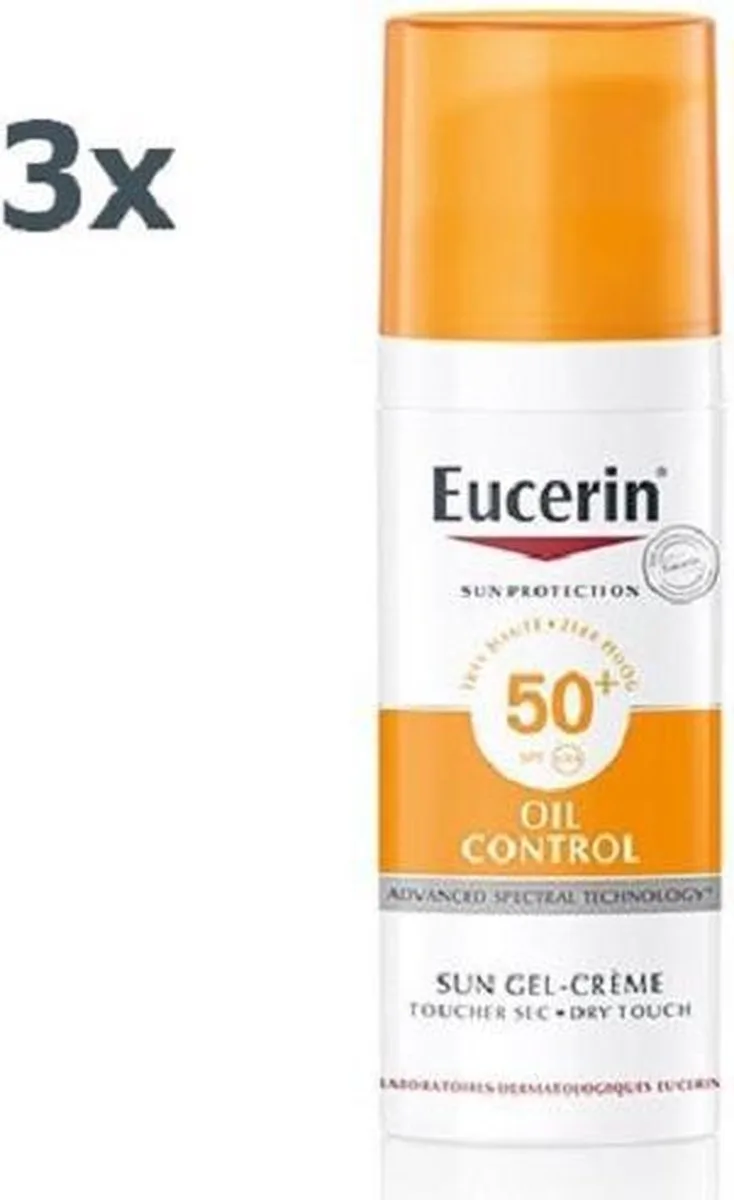 Sun Oil Control Gel-Crème SPF 50+ Zonnebrand - 3 pack fra Eucerin i 50 ml – produktbillede