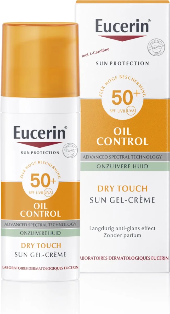Sun Oil Control Gel-Crème Zonnebrand Gezicht - SPF 50+ - Zonbescherming voor Vette en Acne-gevoelige Huid fra Eucerin i 50 ml – produktbillede