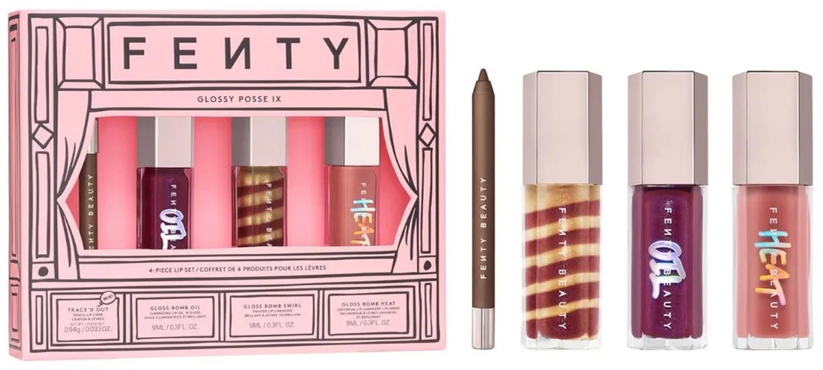 Glossy Posse IX - 3 Gloss Bomb lipglossen + mini lip liner - Limited Edition Lip Cadeauset de Fenty Beauty – photo du produit