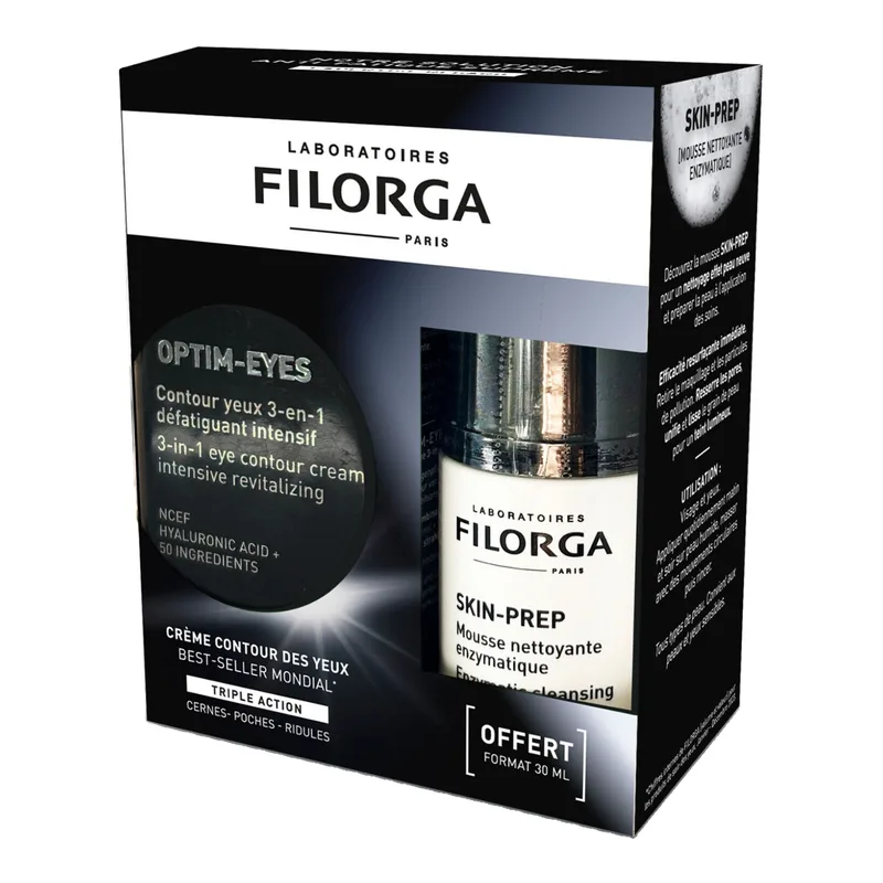 Optim-Eyes Augenpflege 3-in-1 mit Skin-Prep Enzymatischem Reinigungsscrub från Filorga i 15 ml – produktbild