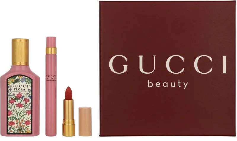 Flora Gorgeous Gardenia Giftset 61 ml - Edp Spray 50ml/ Edp Spray 10ml/Matte Lip Colour 1gr fra Gucci – produktbillede
