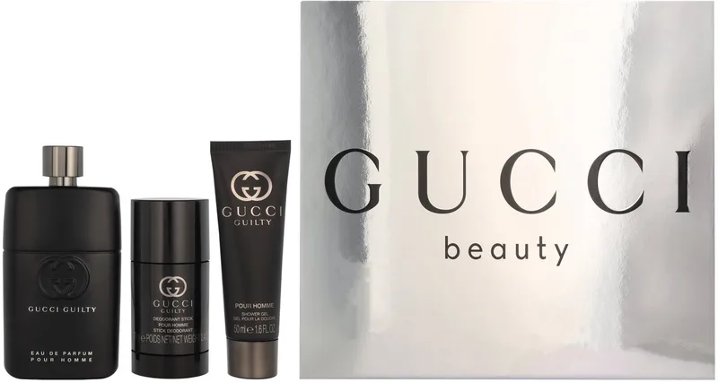 Guilty Pour Homme Giftset 90ml EDP Spray / 75ml Deodorant Stick / 50ml Shower Gel de Gucci – photo du produit