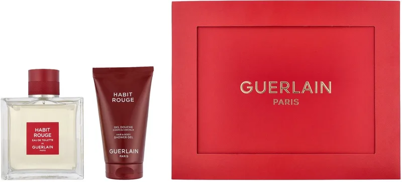 Habit Rouge Giftset 175 ml - Edt Spray 100ml/Shower Gel 75ml fra Guerlain – produktbillede