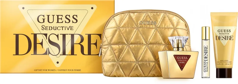 GIFTSET SEDUCTIVE DESIRE FOR WOMEN EDT 75ML + BL 100ML + TS 15ML + POUCH von Guess – Produktfoto