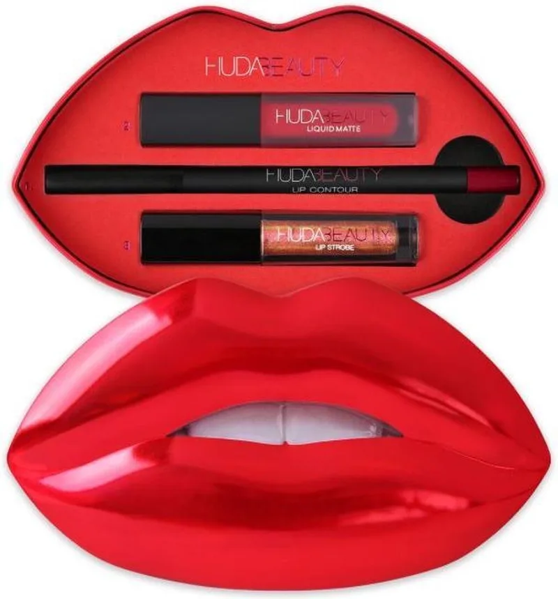 Contour & Lipstick Set - Heartbreaker & Shameless fra Huda Beauty i Rød – produktbillede