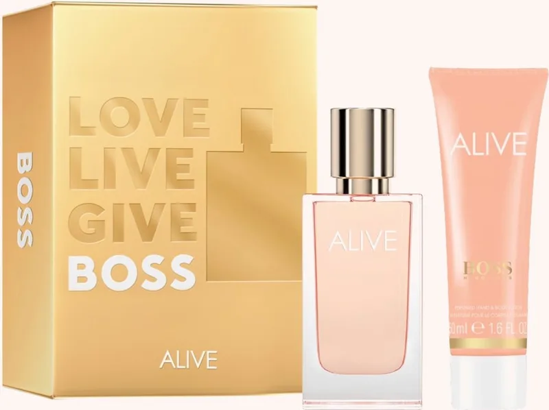 Alive Giftset - 30 ml eau de parfum spray + 50 ml bodylotion - cadeauset voor dames fra Hugo Boss – produktbillede