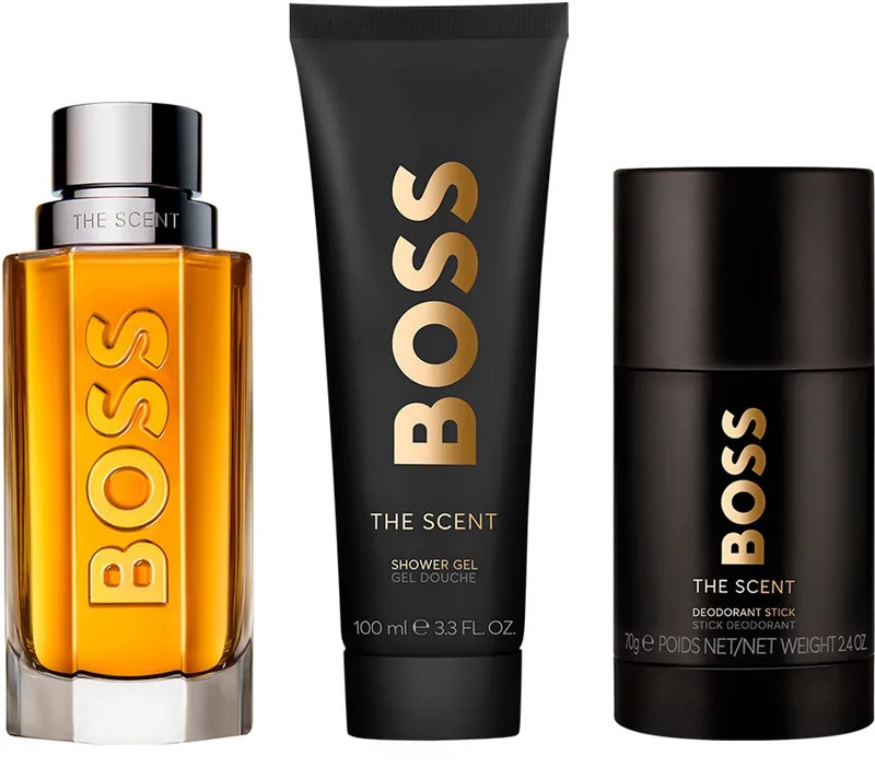 The Scent Eau de Toilette spray 100 ml + Deodorant stick 75 ml + Douchegel 100 ml Cadeau Set von Hugo Boss – Produktfoto